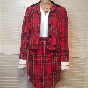 Vintage Plaid skirt suit